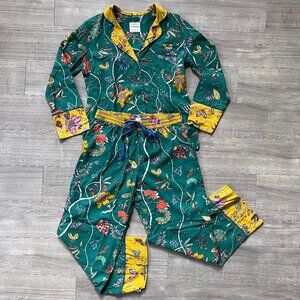 Anthropologie Cotton Modal Pajama Set S/M Floral and Bird Print